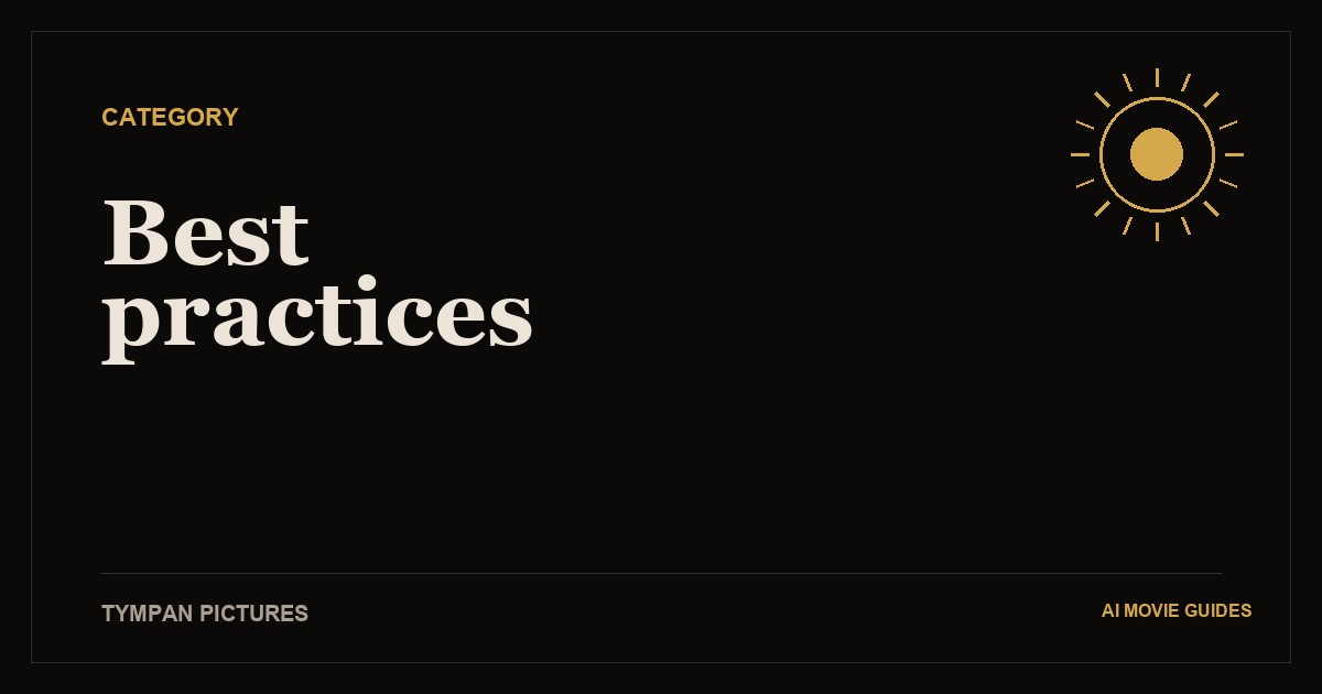 AI Movie Guides cover art: “Best practices” in gold serif type above a thin frame on a dark background
